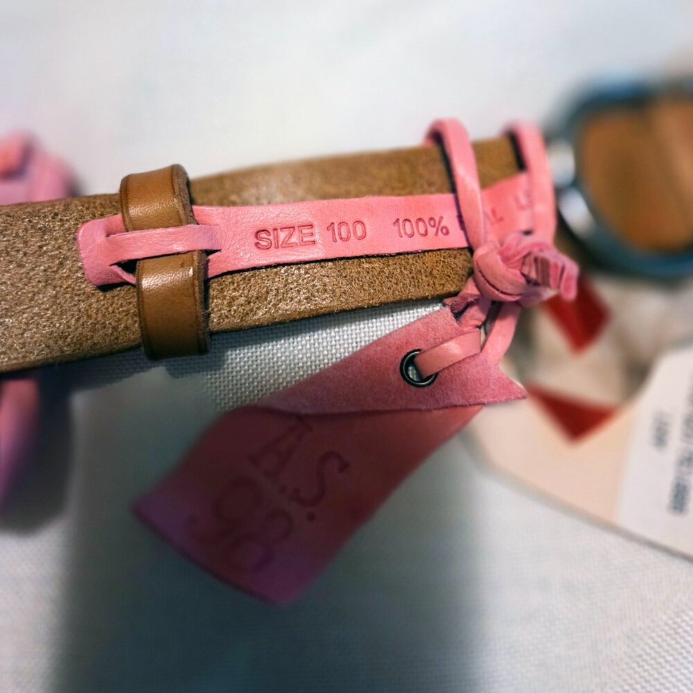 A.S.98 Helene Sling Bag Shock Pink & Natural Leather, NWT, Belt Sling Crossbody - Picture 7 of 11